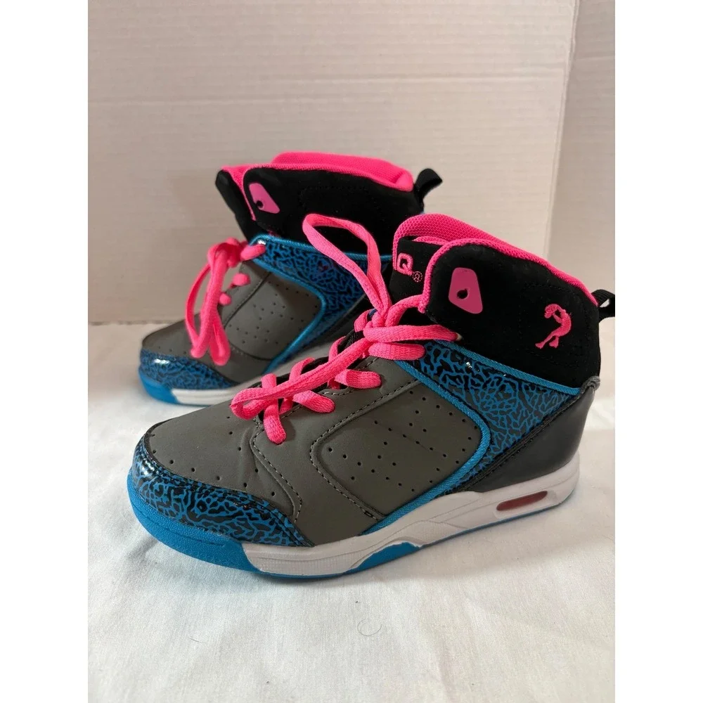 Shaq Kids High Top Basketball Sneakers Grey Blue Pink‎ Size 12 SQN011A-15